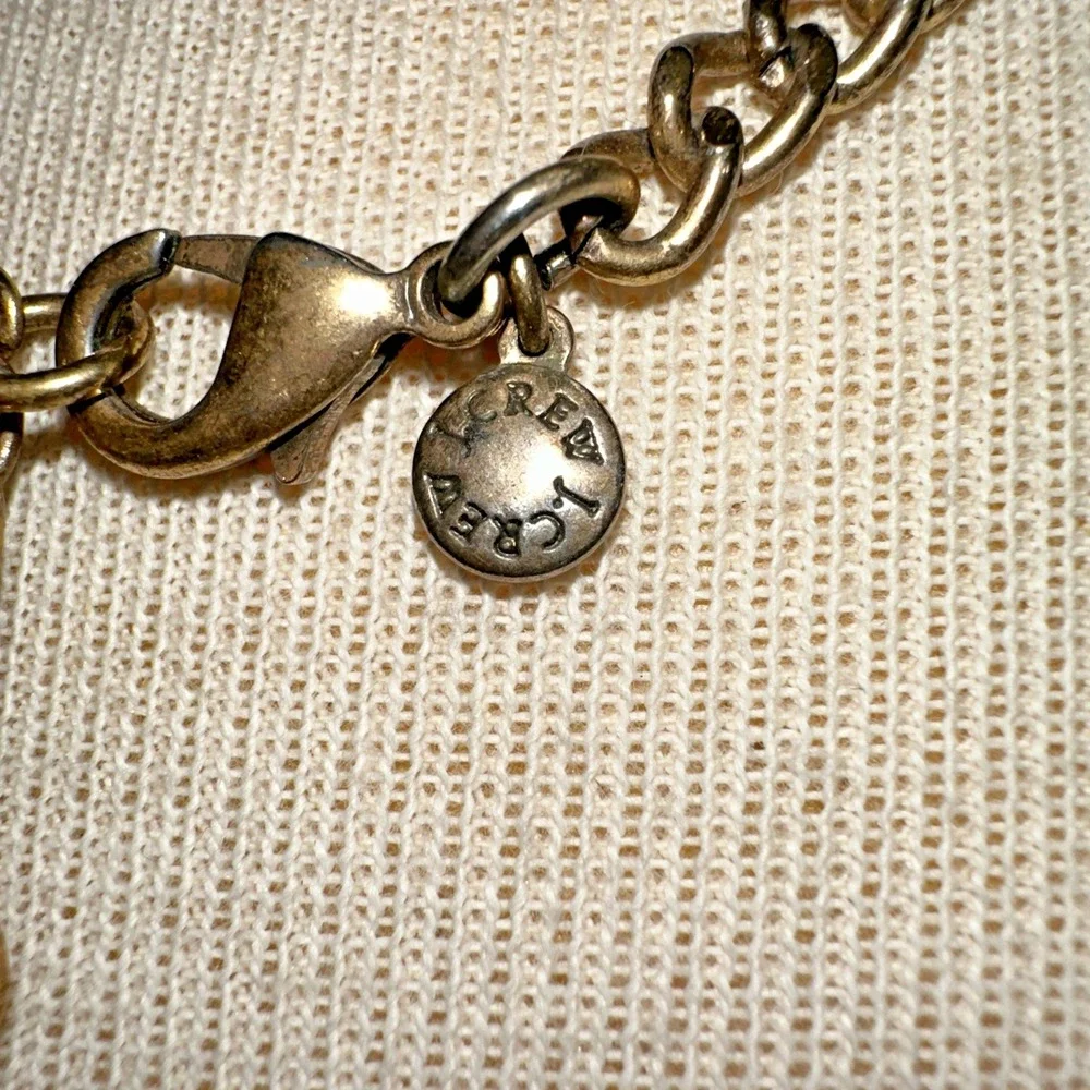J.Crew Statement Necklace Women OS Coral Gold Excellent Bib Crystal Marquise